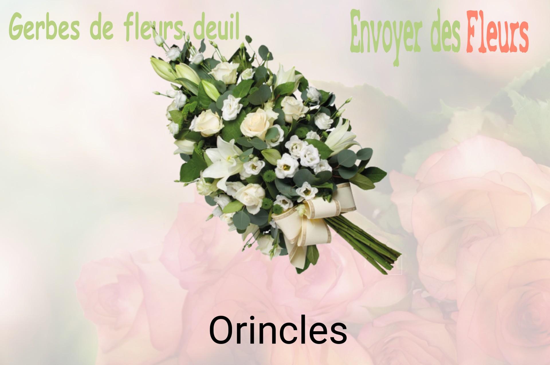 Gerbe de fleurs de deuil livrée à Orincles